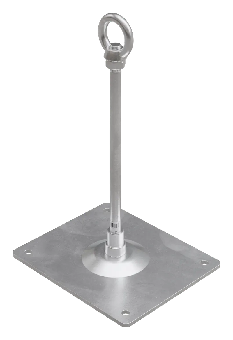 SafeGuard AP 5 – Anschlagpunkt aus Edelstahl mit Fussplatte 250 × 210 mm