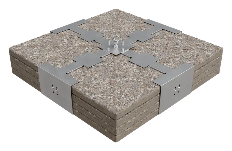 SafeGuard Ballast mit Betonplatten als Auflast, freigestellt