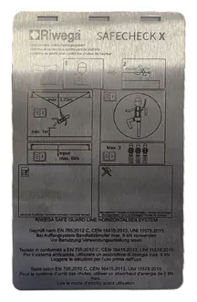 SafeGuard Safecheck X 795 X – Typenschild für Seilsysteme